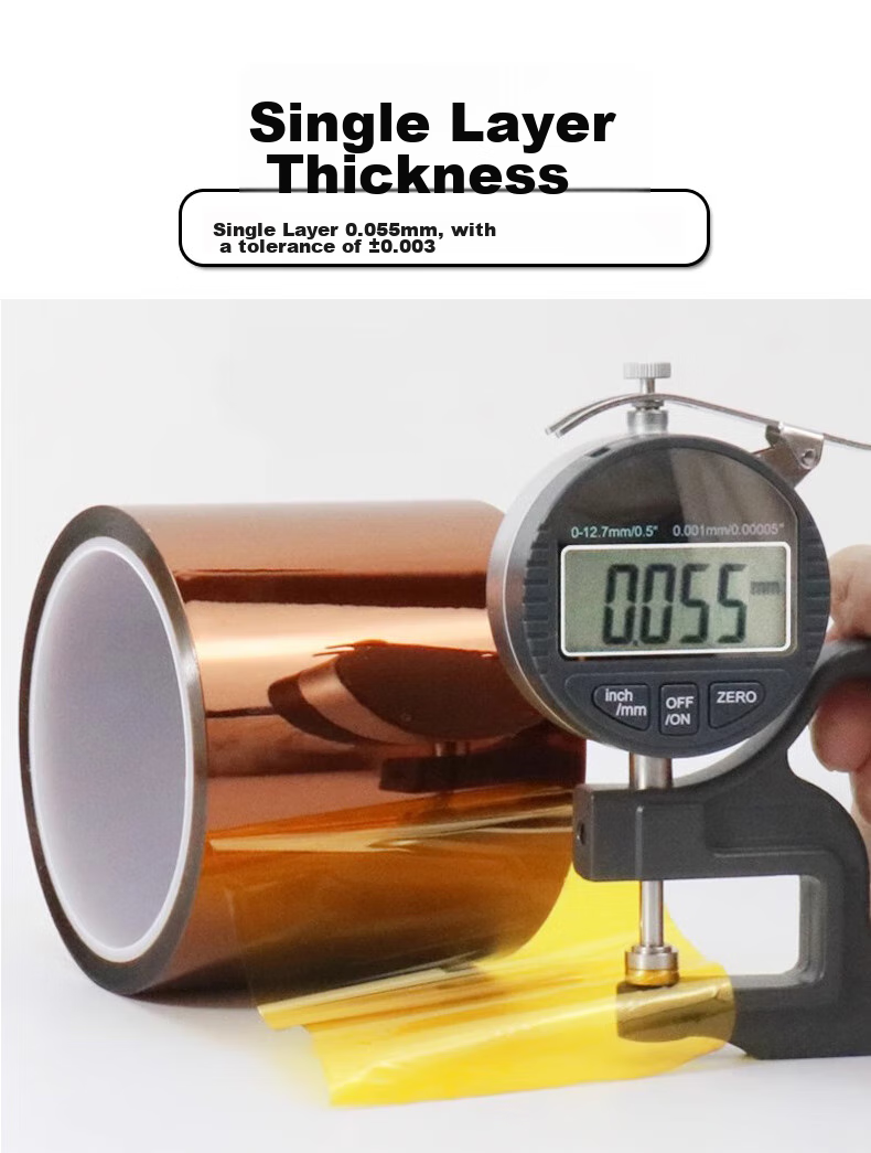 Elifo Insulation High-Temperature Resistant Tape, Golden Finger Polyimide Tape, Heat Insulation up to 300 Degrees, Golden Yellow Battery Tape, Heat-Resistant Tea-Colored Semi-Transparent Adhesive Paper, 1 Roll 10mm*33m 11