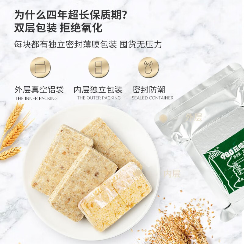 北戴河（BDH）压缩饼干国际金奖 户外即食代餐家庭应急储备压缩干粮 900型铁听