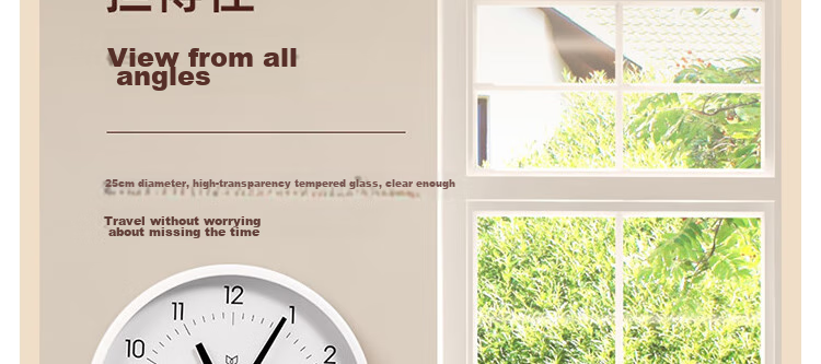 Deli Simple And Stylish Wall Clock, Bedroom Living Room Time Reminder, No Drilling Required Large Dial, Black, LE402 Back-To Seaso 19
