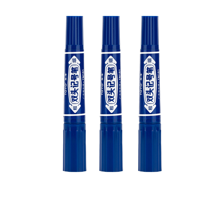 Dongyang TM181, Oil-Based Dual-Tip Marker Pen, Marker Pen, Tire Pen, Sign-In Pen, Marker Pen, 10 Pieces/box/blue
