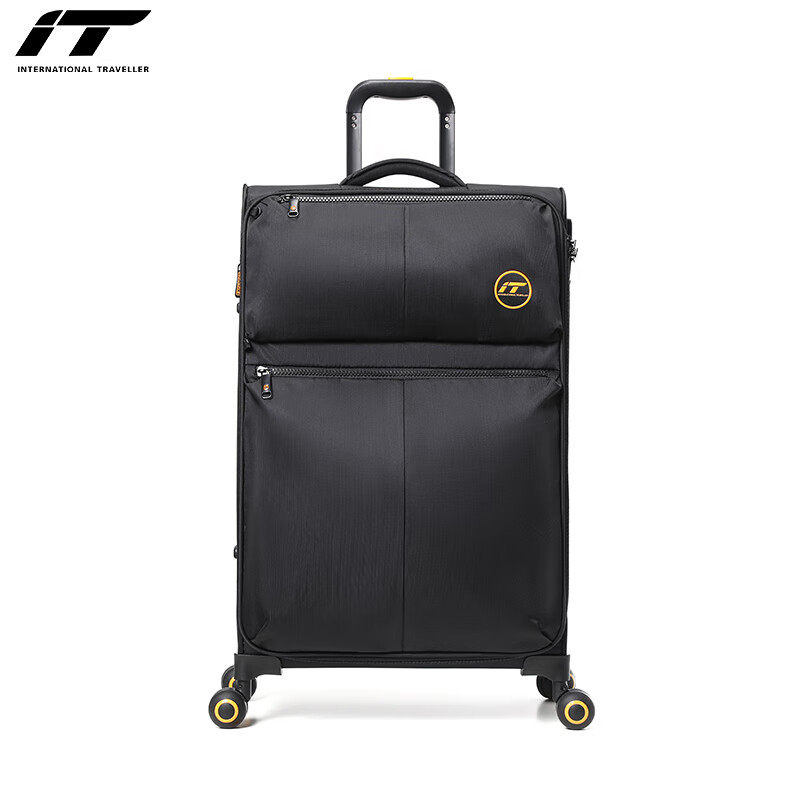 INTERNATIONAL TRAVELLER British IT Luggage Travel Suitcase Ultra-Light Carry-On Trolley Case Small 20-Inch 2644 Black
