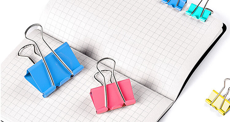 DiLe Premium Series, 24 Pieces, 41mm Colorful Long Tail Clips, Metal Bill Clips, Binder Clips, Office Stationery, Large Size 2644 25