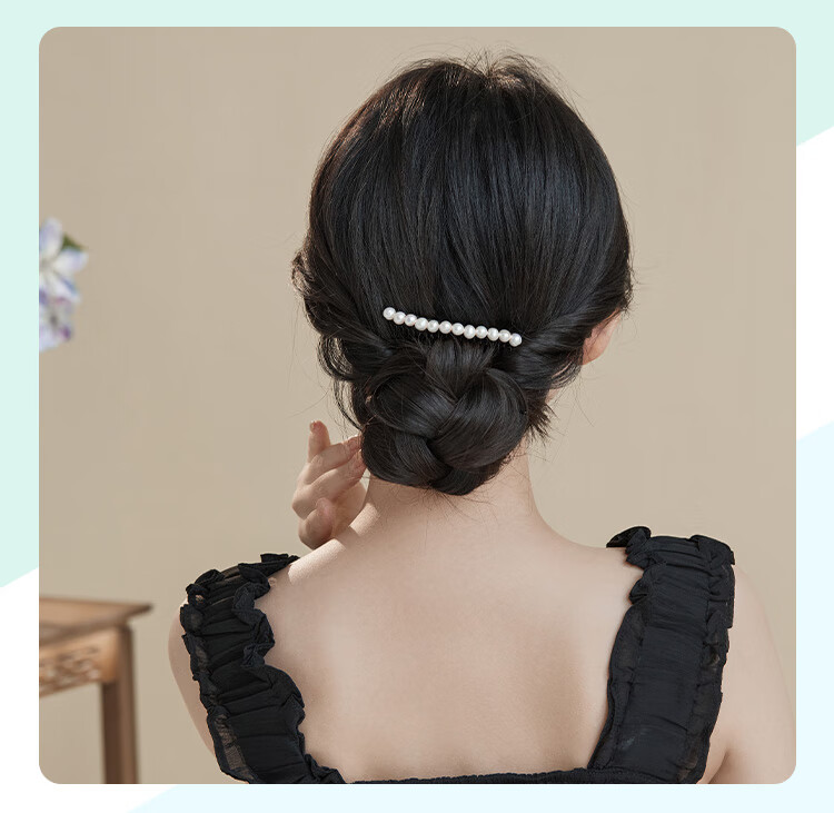 CHIMERA Freshwater Pearl Hair Comb, Bun Maker, Flyaway Hair Tamer, Bangs Clip, High-End Hairpin for Women, Mid-Autumn Festival Gift 6
