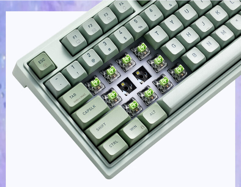 Hyeku M5 Custom Mechanical Keyboard Full Hot-Swappable Office Gaming Keyboard Gasket Structure 108 Keys PBT Keycaps White Backlight Jitu Jianshui Kaihua Bicui Switches 2