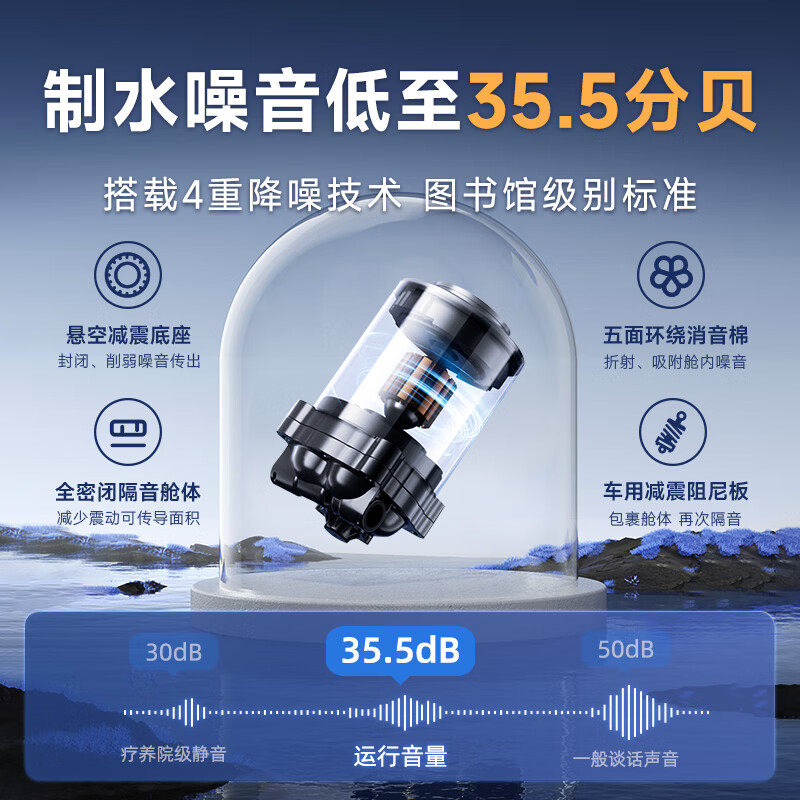 史密斯（A.O.SMITH）佳尼特净水器蓝鲸3500家用厨下式直饮净水机反渗透3.5升/分钟食品级材质0陈水CR3500AB1