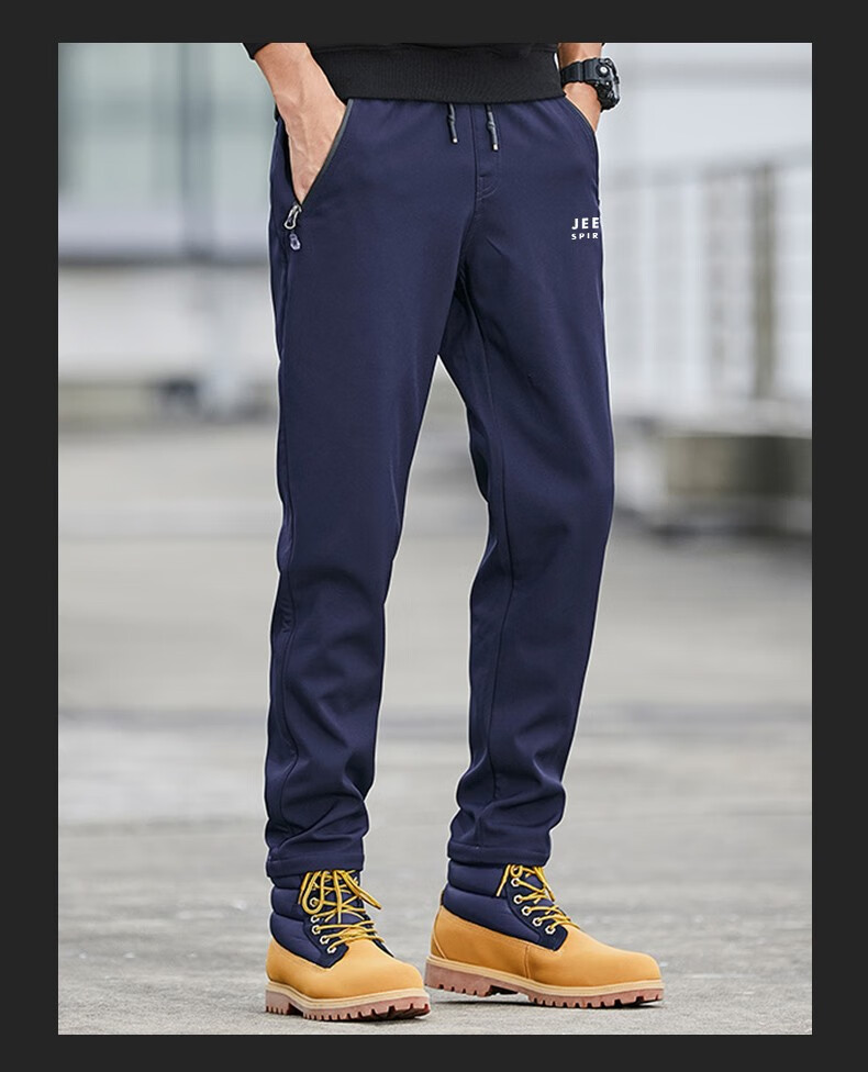 JEEP SPIRIT Men's Sports Pants, Spring And Autumn Casual Trousers, Loose-Fitting Tactical Long Pants, Outdoor Long Pants for Men, Gray, 2XL 21
