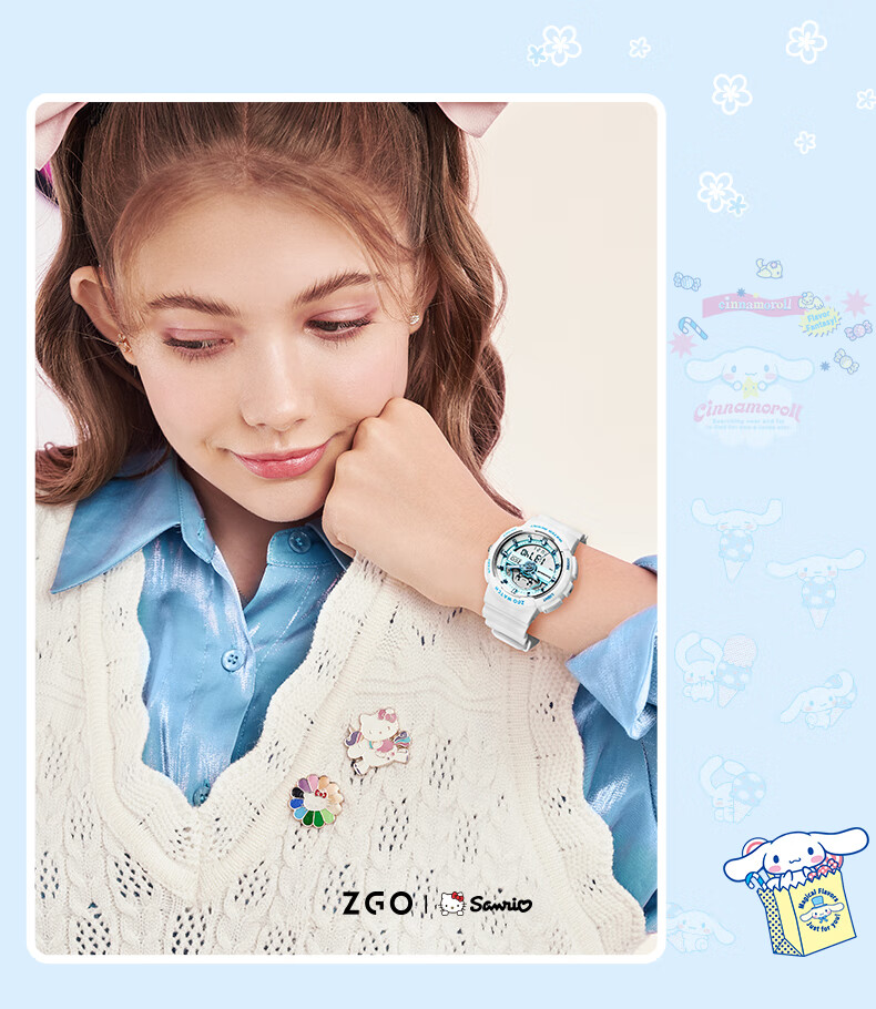 ZGO Sanrio Watch for Women Students, Waterproof Electronic Watch for Middle School Girls, Birthday Gift for Girls, 863 Cinnamoroll 10