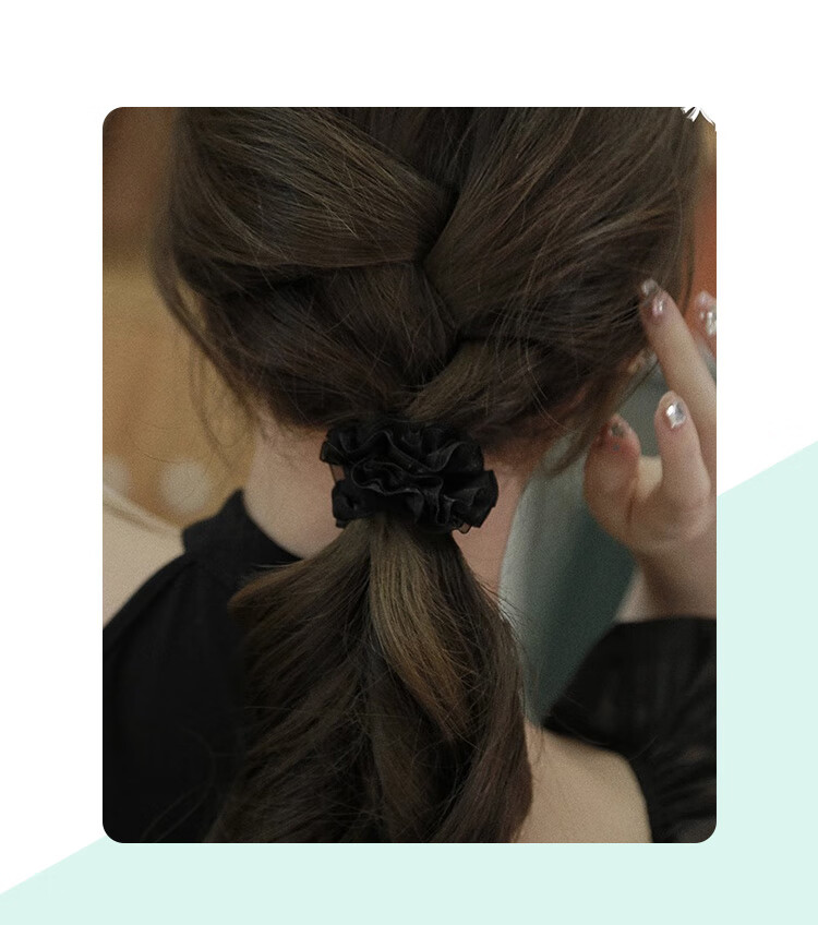 CHIMERA 3-Piece Hair Ties, Satin Large Intestine Hair Bands, Simple Rubber Bands for Bun Hairstyle, Hair Elastics, Hair Accessories, Women's Mid-Autumn Festival Gift 8