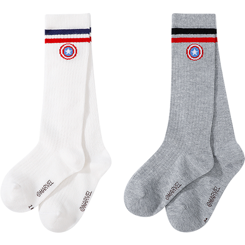 Disney Children's Mid-Calf Socks, Boys' Long Socks, Girls' Spring And Autumn White Long Socks, Summer Thin Soccer Socks, Baby High Socks