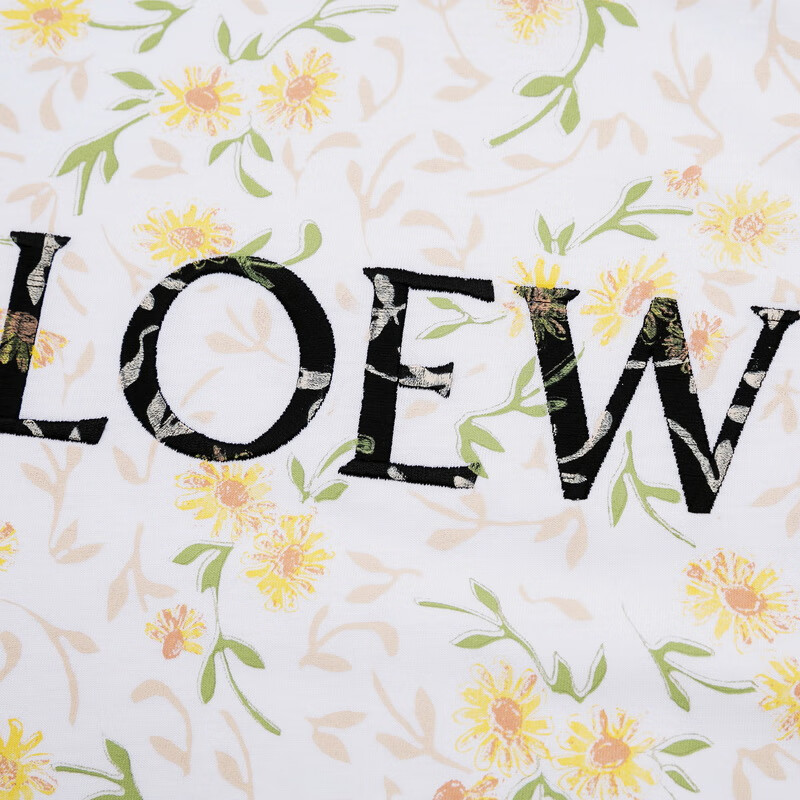 罗意威 loewe 女士白色棉质刺绣logo花朵印花短袖t恤 s540333xar 2108