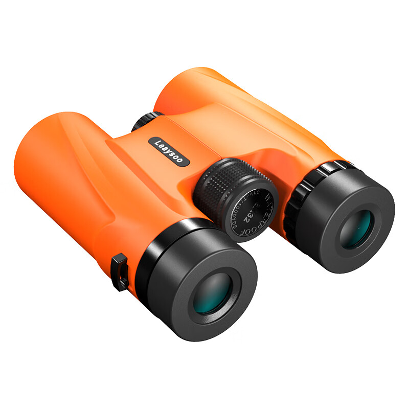 Leaysoo 10x32 Orange High-Definition High-Magnification Low-Light Visible Non-Infrared Portable Binoculars for Mobile Phones, Outdoor Concert Use