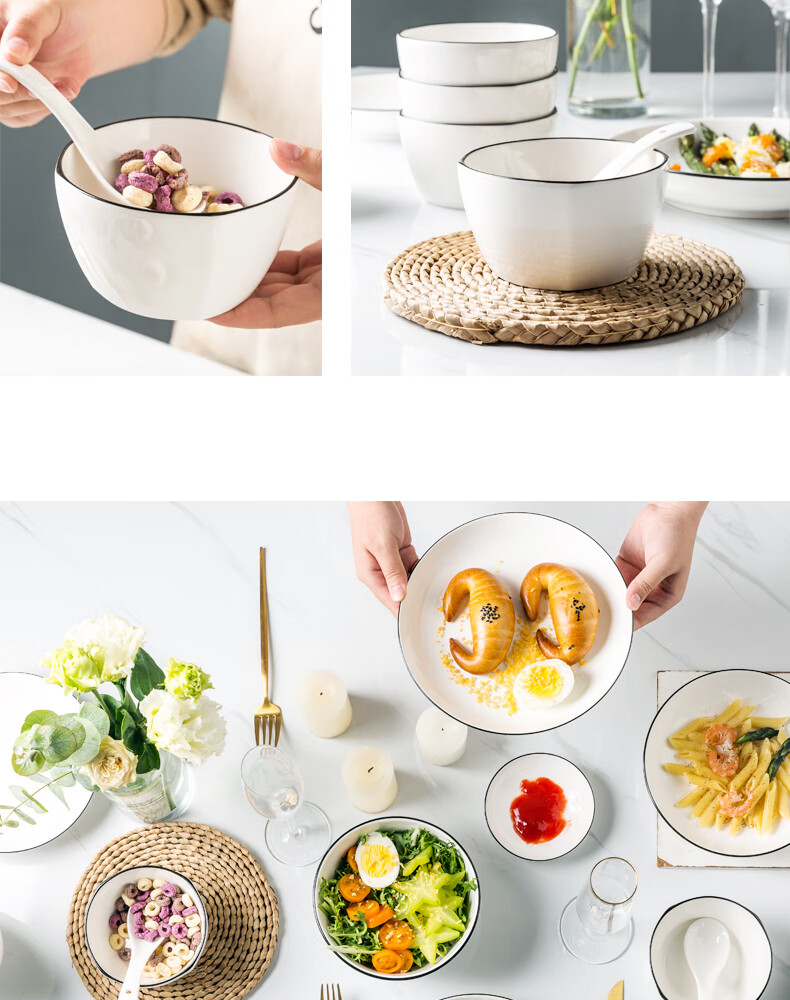 Cihun Tableware Set, Ceramic Bowls And Plates for Home Use, Housewarming Gift Set with Chopsticks And Bowls, Nordic Style, Louyi 36-Piece Set 11