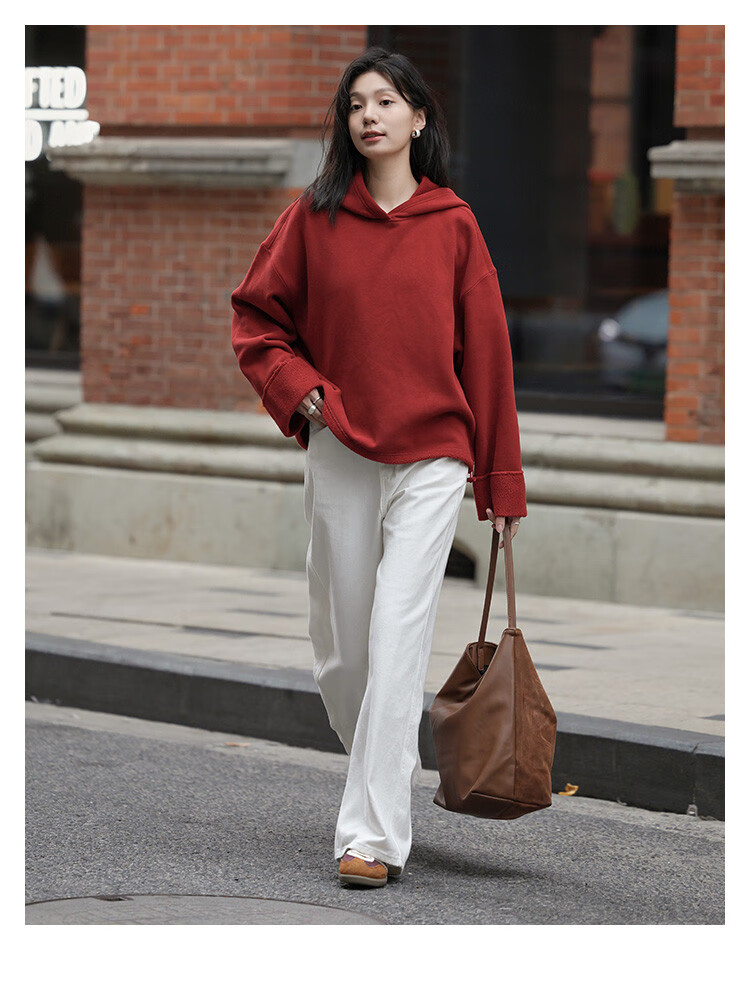 Dme [Retro Hoodie] Autumn And Winter Quality Online Hooded Long-Sleeve Fleece-Lined Sweatshirt, Women's Jacket 5