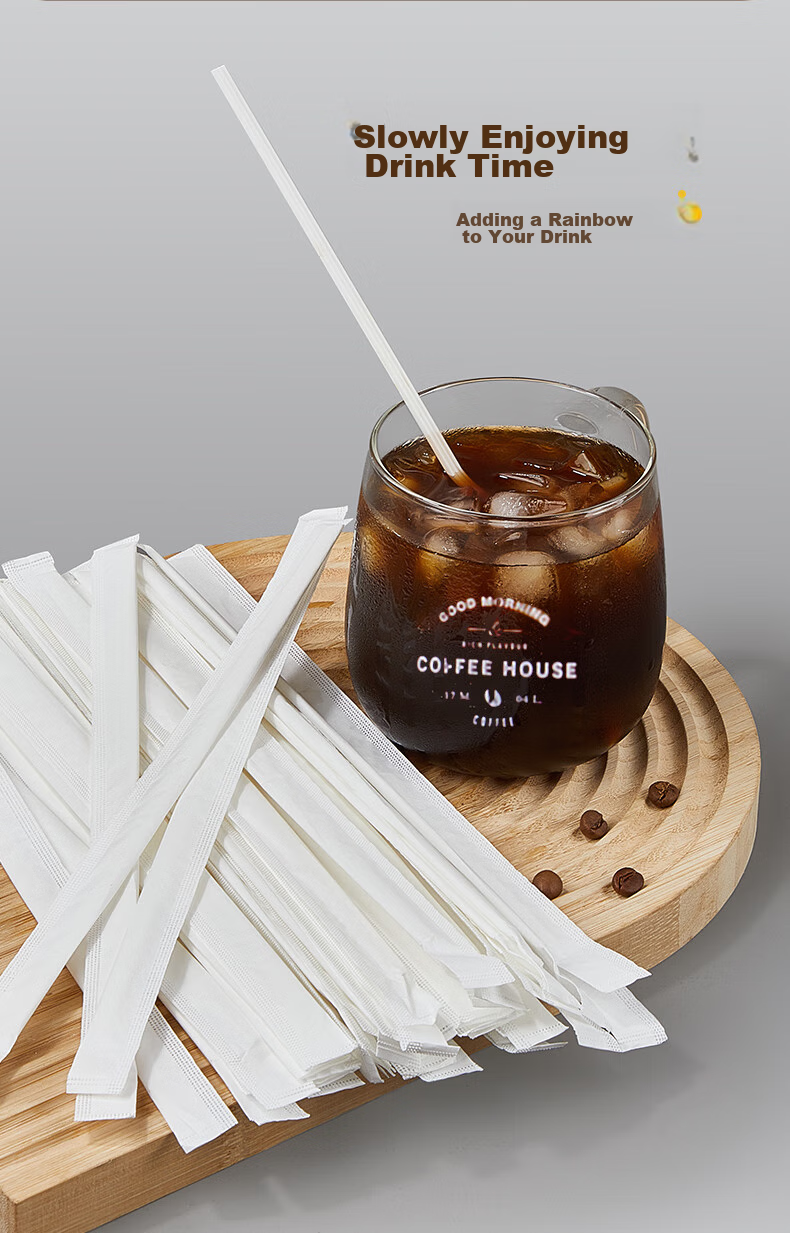 YOUAO Disposable Stirrers, 100 Individually Wrapped, PLA Biodegradable, Three-Hole Plastic Coffee Stirrers for Hot Drinks 9