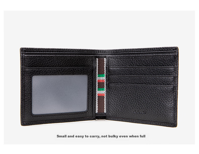 Aokang Men's Wallet, Vertical Style, Two-Fold Cowhide Billfold, Leather Purse, Multifunctional Birthday Gift for Husband 6