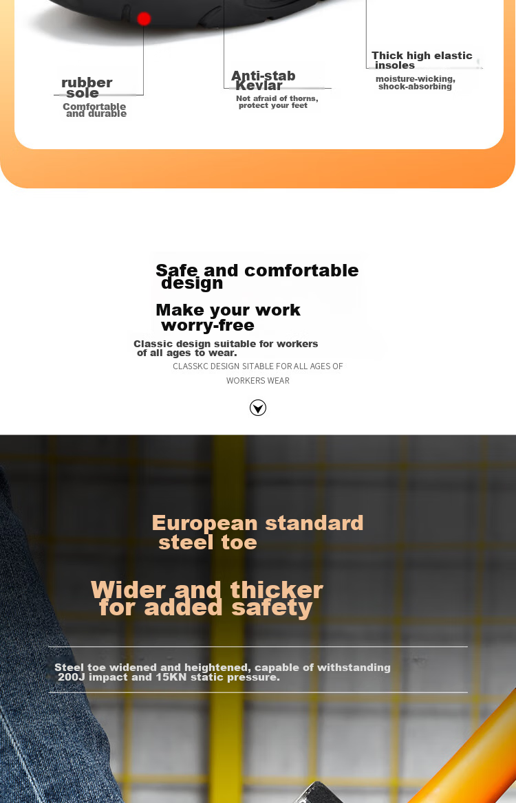 Jingtu Safety Shoes for Men, Self-Operated, Summer Breathable, Steel Toe Cap, Puncture-Resistant, Waterproof Work Boots 0253-J Size 43 4