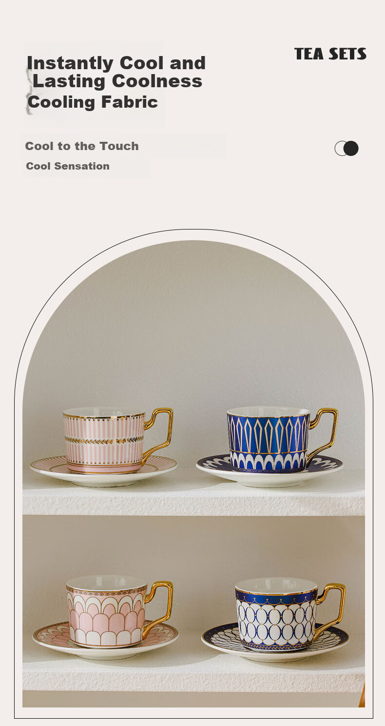 Vidsel Luxury Ceramic Coffee Cup and Saucer Gift Set High-Value Gift Box Couples Gift New Wedding Birthday Housewarming 2