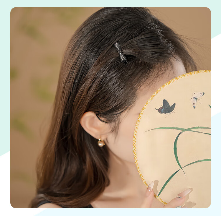 CHIMERA Light Luxury Rhinestone Bow Hair Clip, Internet Celebrity Bangs Clip, Side Hairpin, Hair Clip for Women, Mid-Autumn Festival Gift 5