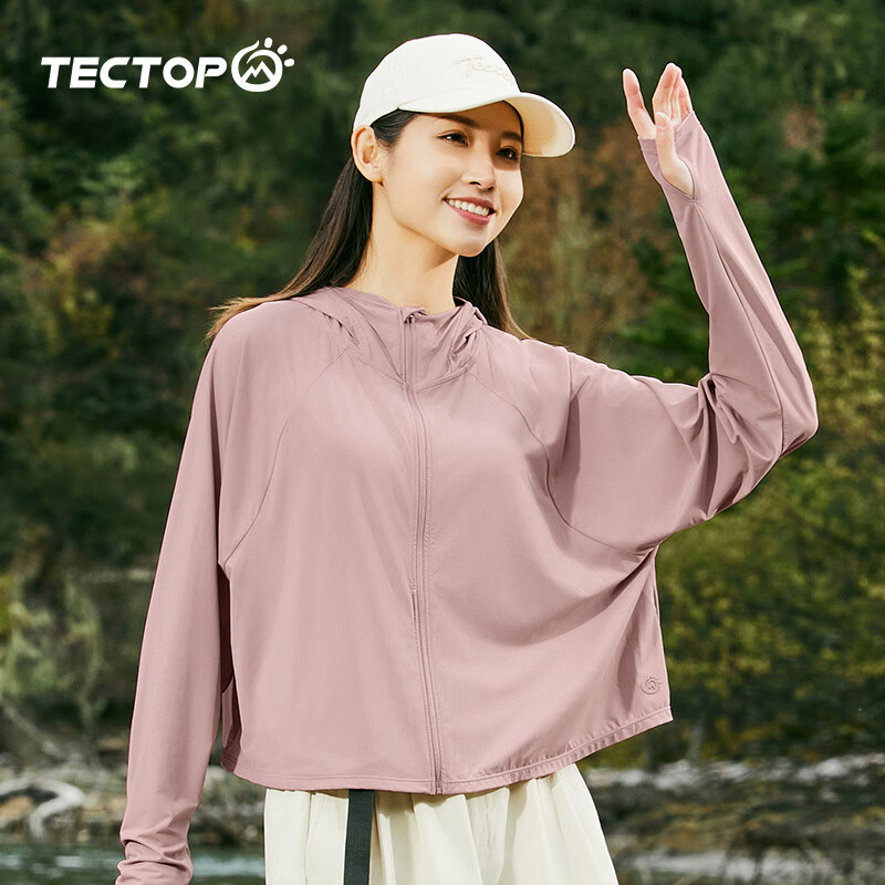 TECTOP Women's Sun Protection Jacket, UV-Resistant, Breathable Summer Travel Windbreaker Coat 2422104FS Women's Pink XL