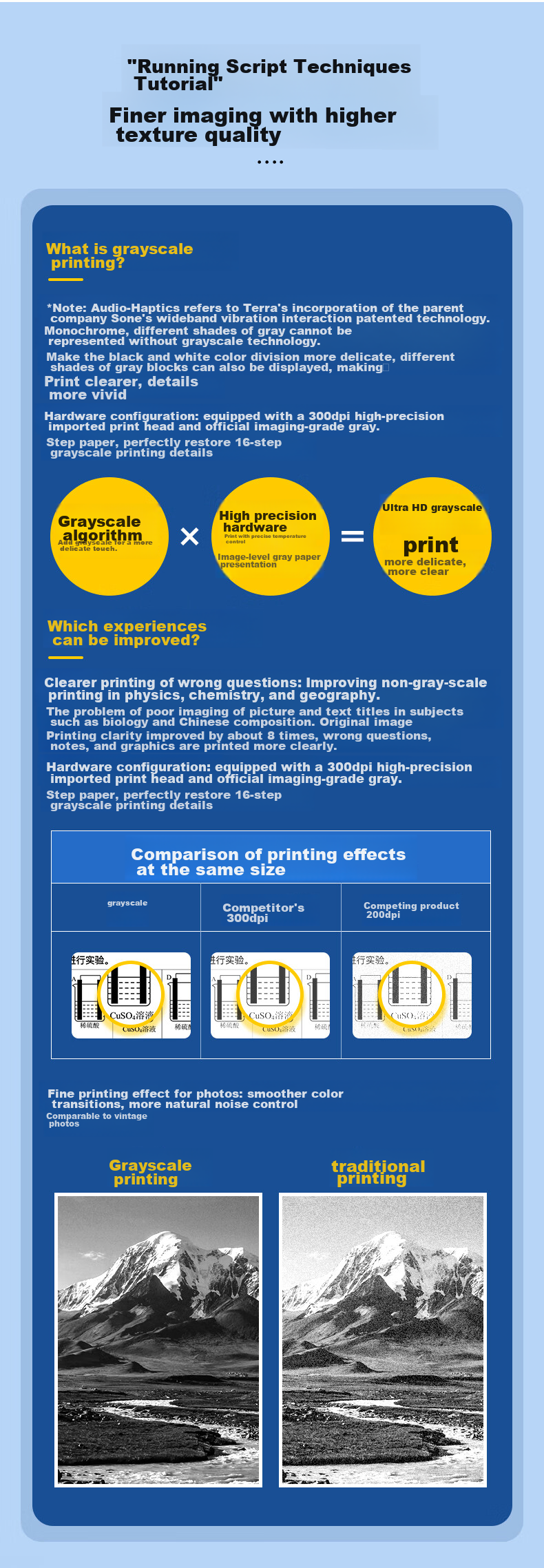MR.IN M02SH 2-Inch Ultra-Clear Gray Scale Error Printer with Adhesive, Perfect for Primary And Secondary School Students' Error Correction without Copying, Compact Home Mini Learning Printer 5