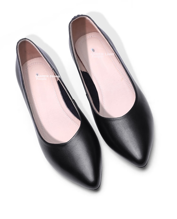 Qiangren Women's High Heels, Single Shoes, 5CM Thick Heel, Professional Business Shoes for Women, JDA170007, Black, Size 39 15