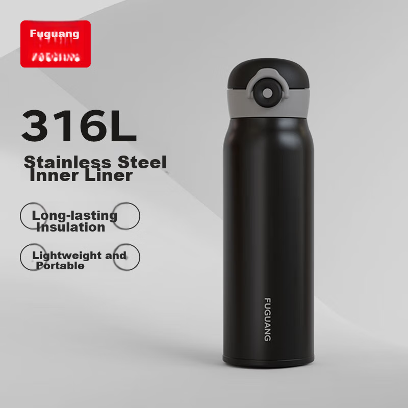 Fuguang Insulated Mug with Pop-Up Lid, 316L Stainless Steel Large Capacity Portable Student Water Bottle Car Cup for Men And Wome