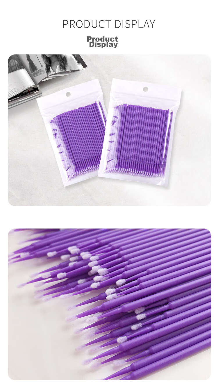 UPLUS Nano Cotton Swabs, Makeup Cotton Swabs, Thin Small Cotton Sticks, Purple, 200 Pieces, for Eye Makeup, Eye And Lip Line Detail Modificatio 9