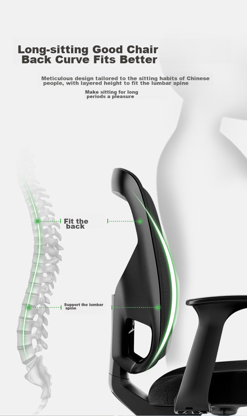 Deli KF255 Ergonomic Office Chair Conference Chair Home Student Study Chair Dormitory Backrest Chair Gray 4