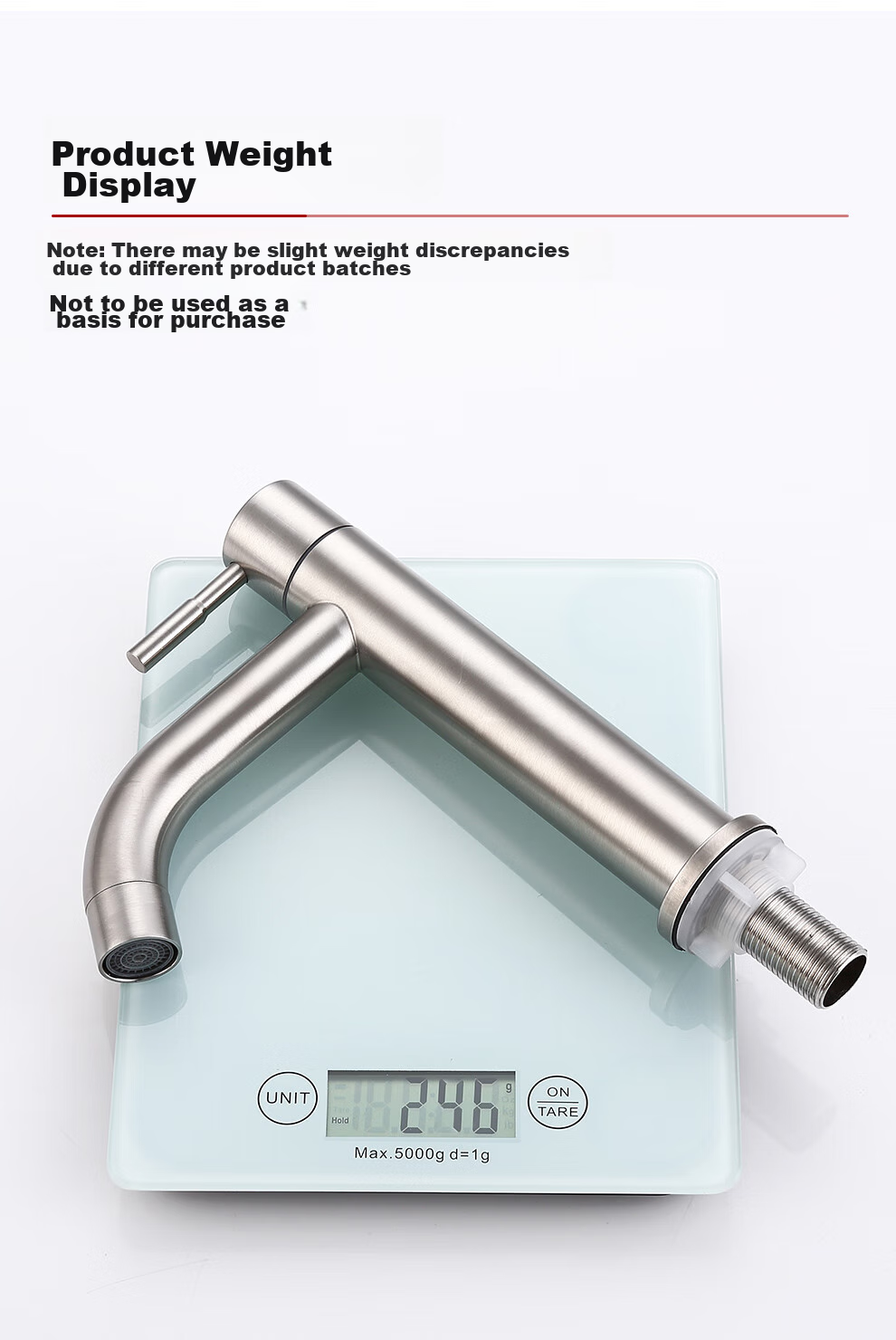 CVBAB Basin Faucet Single Cold, Bathroom Sink Faucet, Washbasin Faucet, Face Basin Faucet, 304 Stainless Steel CV1508N 10