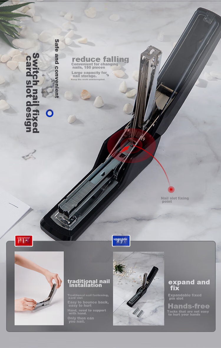 Deli Low-Force Stapler, Small Desktop Office Stationery for Students, Black 0367 4