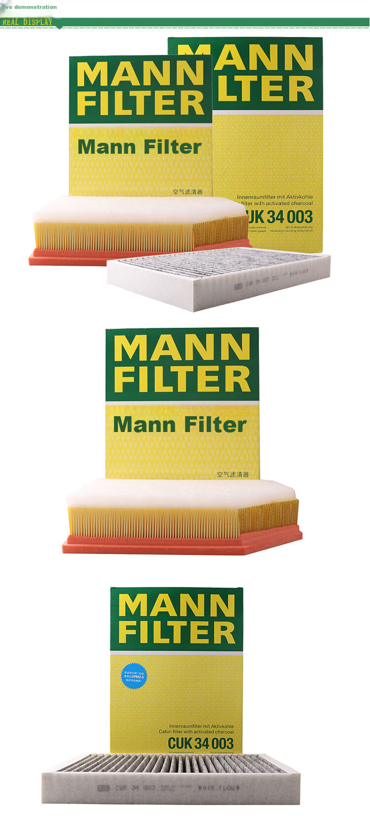 MANNFILTER Filter Set Including Air Filter And Cabin Air Filter for Volvo XC90, XC60, S60, S90, V60, V90 2.0T 6