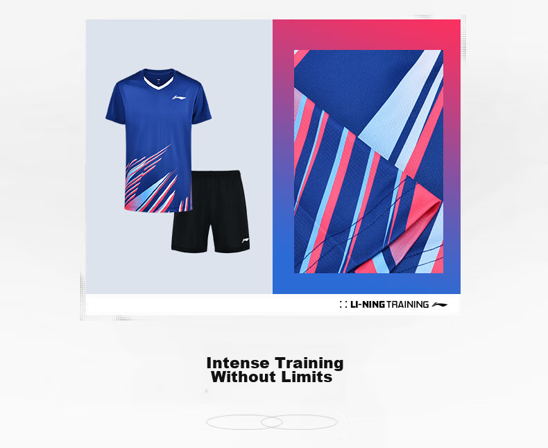 Li-Ning Badminton Club Series Quick-Dry Competition Set for Men And Women, Two-Piece Match Uniform Team Outfit 8