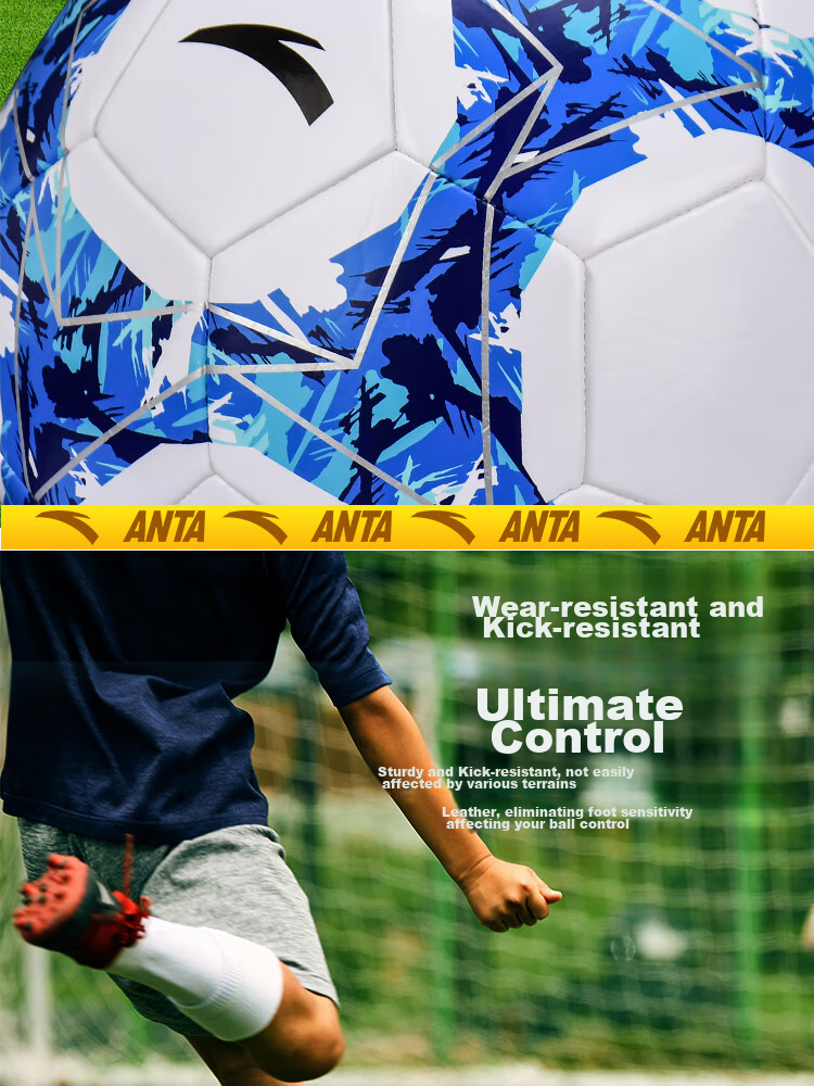 ANTA Soccer Ball Size 5 for Adults, Middle School And Elementary Students, Standard Size 5 for High School Entrance Exams And Training, Durable Youth Soccer Ball 10