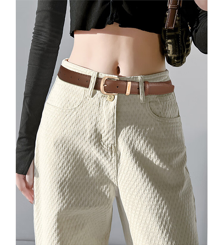 CARTELO Women's Leather Belt, Casual Trouser Belt, Simple Versatile Pin Buckle, Slim Decorative Style, Gift for Girlfriend 2