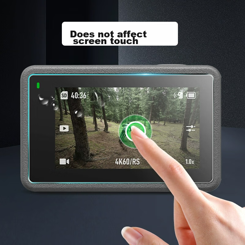Qiye Tempered Glass Screen Protector Film AR Protective Film Suitable for DJI Action 4 Action Camera Accessories Lens Cover Protective Case for ACTION 3 Screen Film Lingmou Osmo 5