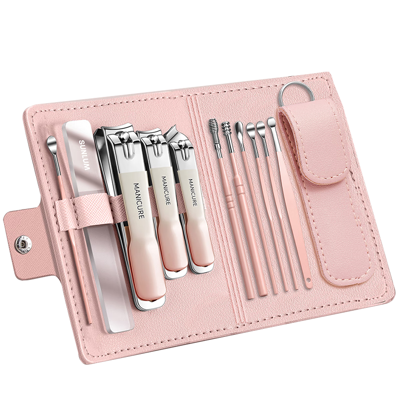 SUNLUM German High-End Nail Clipper Set for Home Use, Including Nail Clippers, Ear Pick, And Women's Tools, with Angled Nails