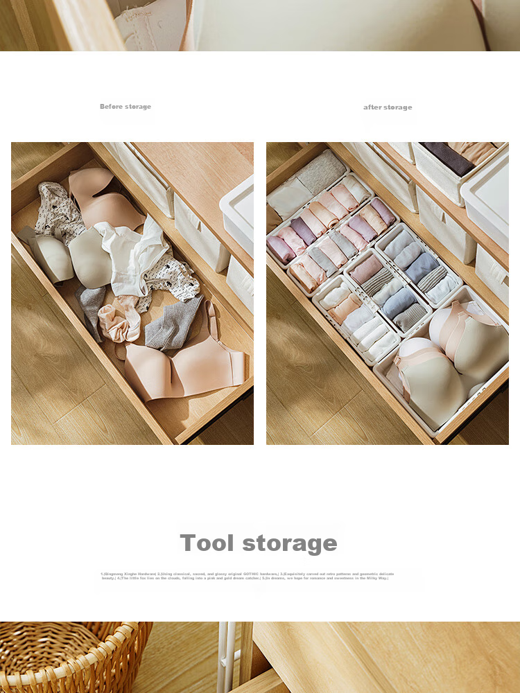Jicang Expandable Storage Box, Cabinet Drawer-Style Divider, Desktop Snack Basket, Deep Cabinet Right-Angle Transparent Storage Box XL 9