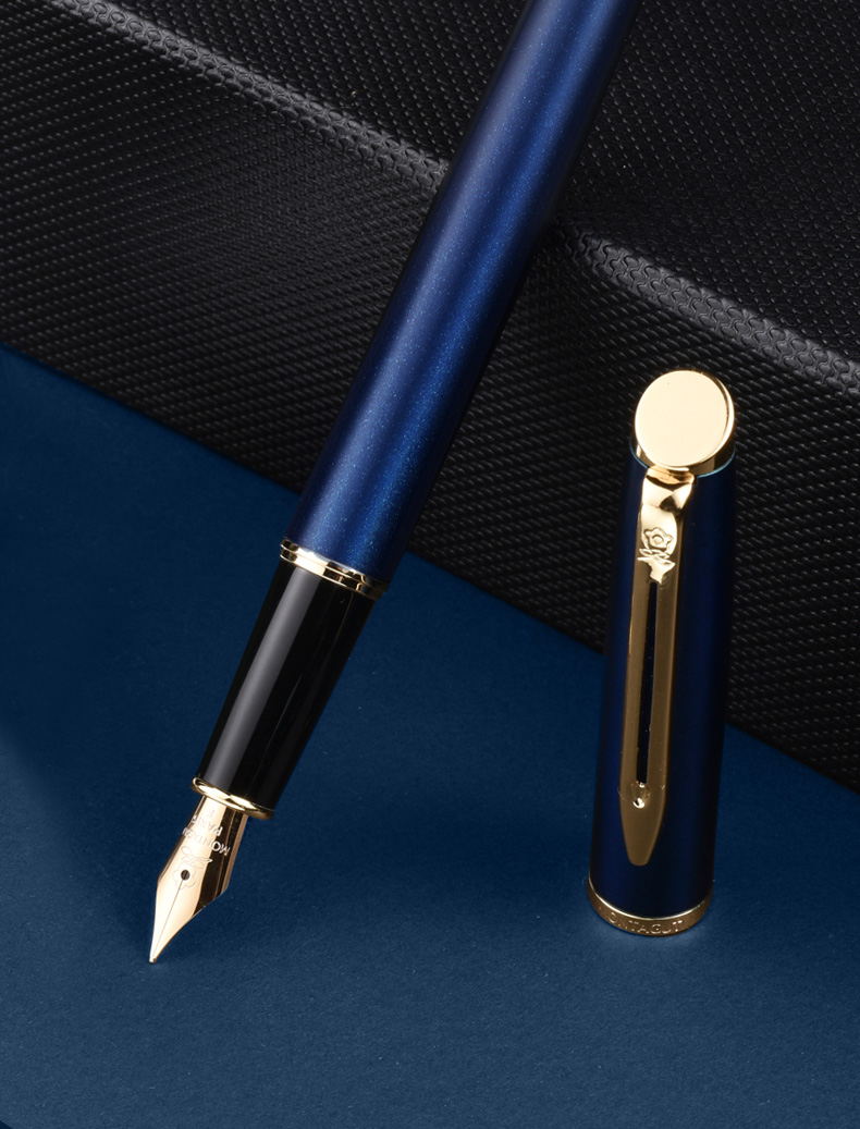 MONTAGUT [Best-Selling Product] Fountain Pen for Men And Women, High-End Business Adult Writing Practice Pen with Ink Set Gift, Ruizhi Series Pearl Red 0.5mm 7