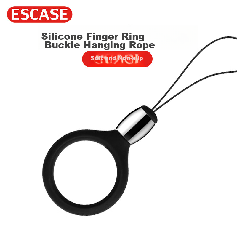 ESCASE [Single Pack] Phone Lanyard Camera Short Wrist Strap Wallet USB Drive Key ID Pendant for Apple IPhone Xr/xs/max And Other Smartphones, Silicone Soft Black ES-XR2