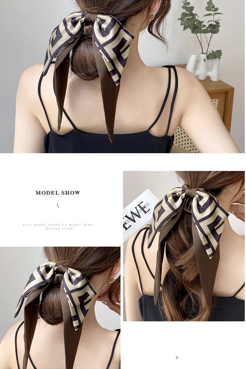 Xiangwan Hair Tie, Bow Hairband, Ribbon Hair Tie, Women's Hair Accessory, Butterfly Knot, Large Hair Tie, Elegant Ponytail Holder, Women's Hair Flower 6