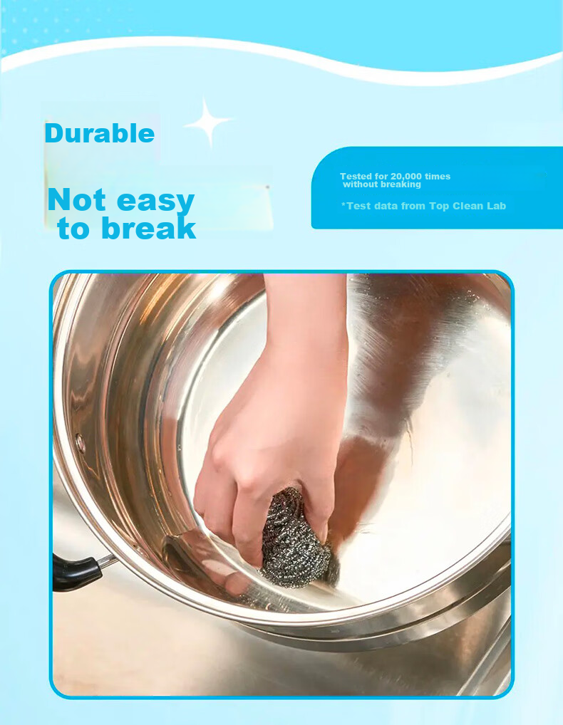 MIAOJIE Steel Wool Scrubber, 12-Pack, Dense Wire Mesh Easy to Apply, Kitchen Stove Dish Washing Cleaning Durable 7