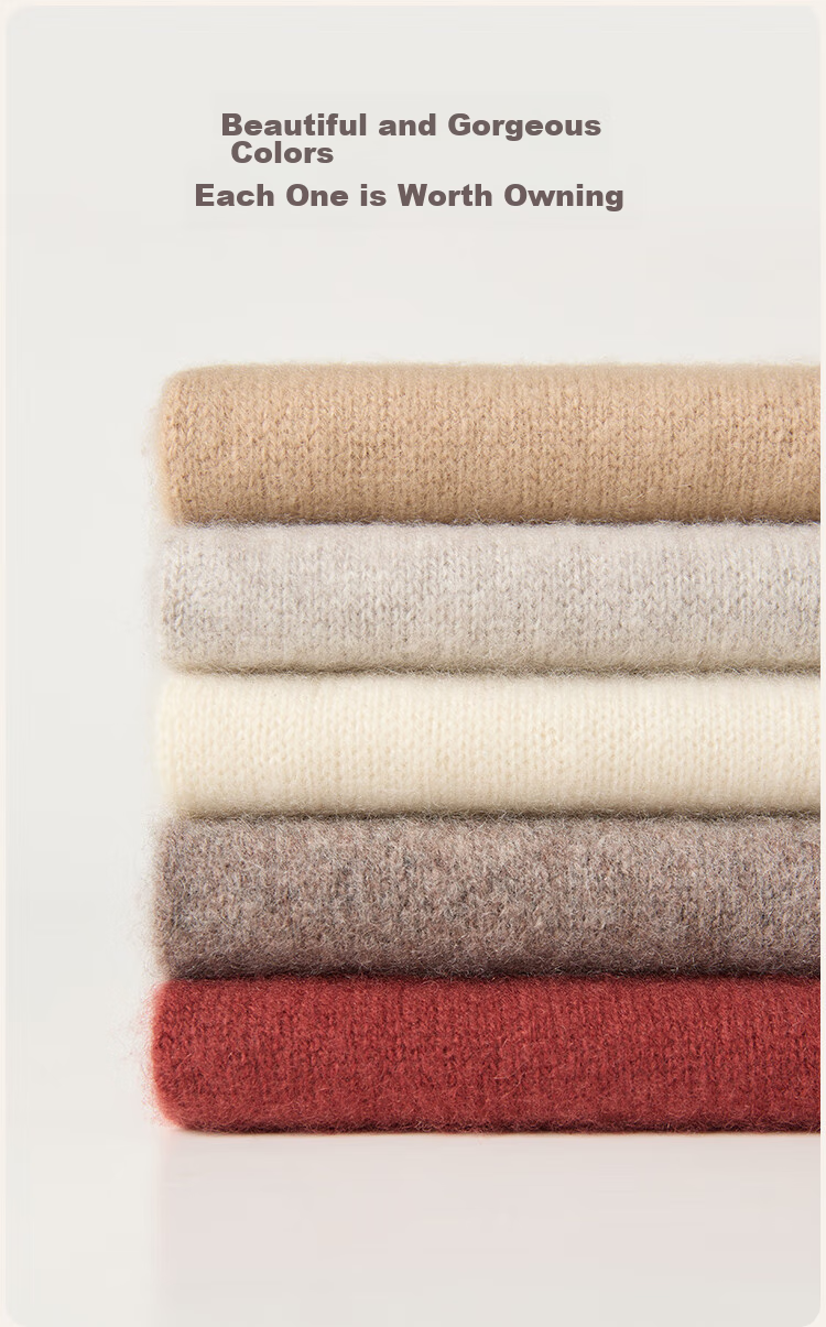 JIUMU 100% Cashmere Scarf for Women, Autumn And Winter Warm Neck Warmer, Gift for Women Or Mothers, Birthday Present Gift Box 10