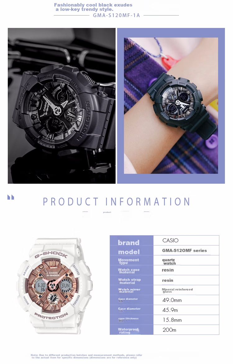 Casio Women's G-SHOCK Sports Digital Watch, Smart Japanese/Korean Watch for Students, Gift for Girlfriend, GMA-S120MF 4