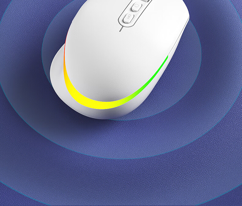 Aigo M60 Moonlight Curve Wireless Mouse, 2.4G Connection, Rechargeable Lithium Battery, RGB Lighting, One-Key Return to Desktop, Suitable for Business Office And Gaming, Black 18