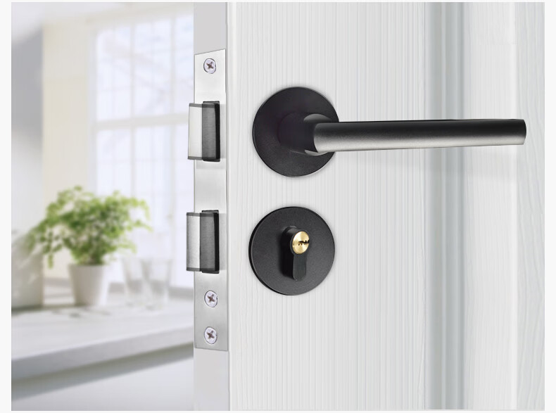 HOTUN Magnetic Door Lock Split Indoor Door Lock Bedroom Door Lock Wooden Door Lock HD-C1 Black 11