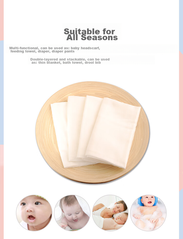Babyprints [Without Carbamide] Diaper, Infant Gauze Antibacterial Pure Cotton Newborn Diapers, Disposable Diapers, Washable, 10 Pieces 11