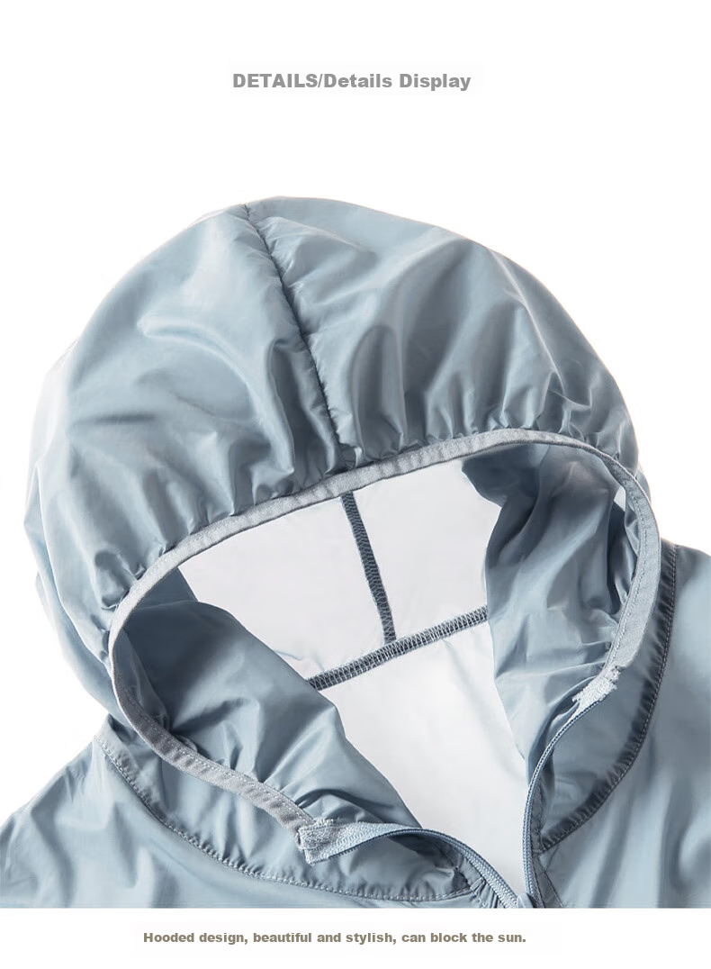 JEEP SPIRIT Sun Protection Jacket for Men, Summer Outerwear, UPF50+, Lightweight Skin Coat, Fishing Wear, Beach Clothing, Men's Jacket, Light Gray, Size L 12