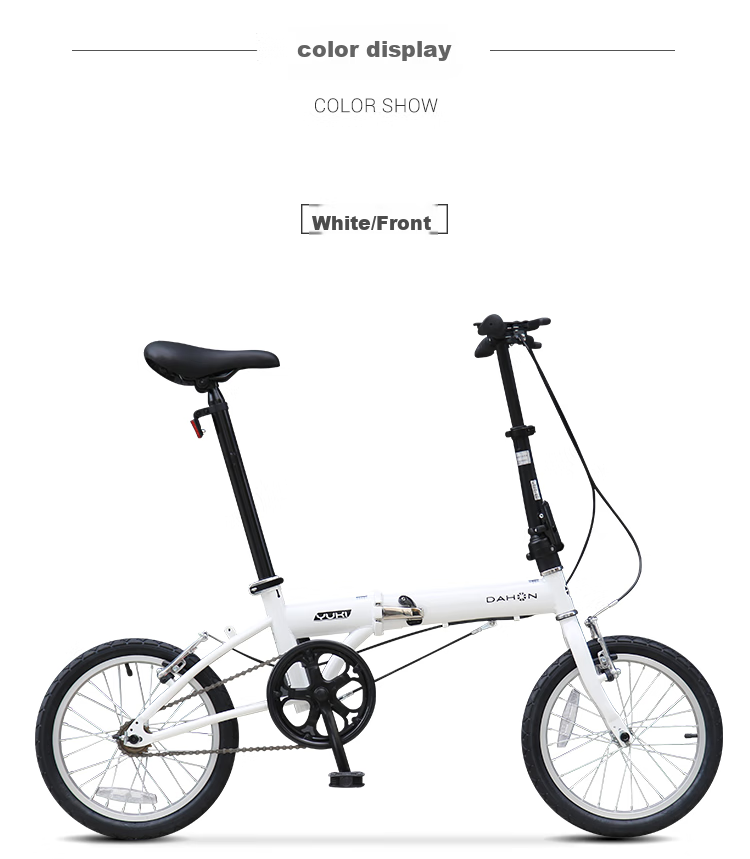DAHON Folding Bicycle, 16-Inch YUKI Ultra-Light Mini Portable Commuter Bike for Men And Women, KT610, Black 5