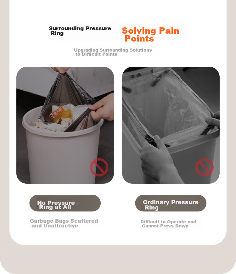 Jiabangshou Bathroom Toilet Push-Lid Trash Can, 15.1L Narrow Gap Garbage Bin, Large Size, for Kitchen, Bedroom, Living Room, Home Use, Popular Trendy Bi 6