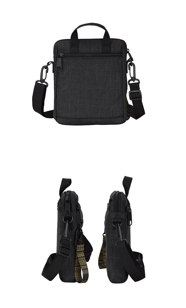 CAT Shoulder Crossbody Bag, Casual EVA Sports 7-Inch IPad Bag, Journalist Bag, Vertical Gift, Black, 84029 12